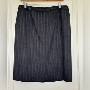 Talbots Pencil Skirt - Gray - Beige Pinstripe - 12